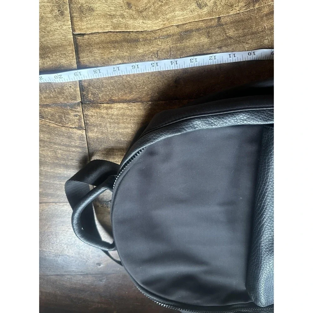 Calvin Klein Backpack Unisex Black Faux Leather Nylon Travel Laptop Bag